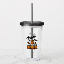 Halloween Gnome Acrylic Tumbler Acryltrinkbecher