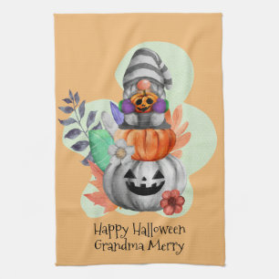 Halloween Gnome Autumn Leaves Pumpkin Geschirrtuch