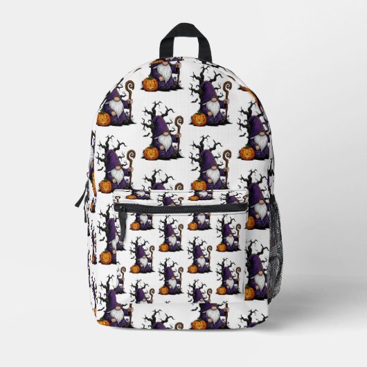Halloween Gnome Backpack Bedruckter Rucksack (Vorderseite)