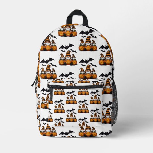 Halloween Gnome Backpack Bedruckter Rucksack (Vorderseite)