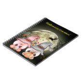 Halloween Gnome Couple Full Moon Notizblock (Linke Seite)