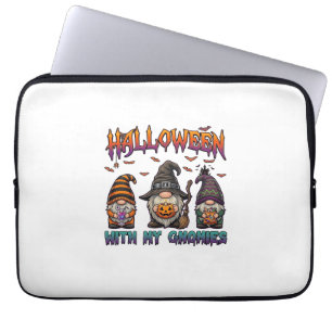 Halloween-Gnome Drei Gnome Hexenhut Kürbis_1 Laptopschutzhülle