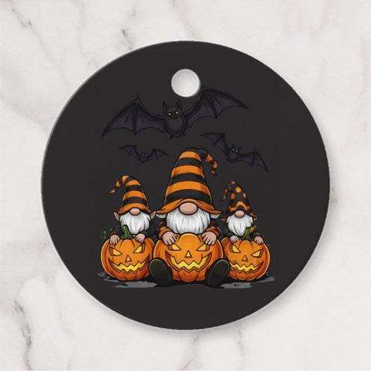 Halloween Gnome Favor Tags Geschenkanhänger (Vorderseite)