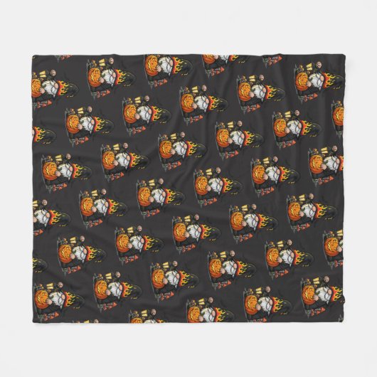 Halloween Gnome Fleece Blanket (Vorderseite (Horizontal))