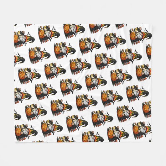 Halloween Gnome Fleece Blanket (Vorderseite (Horizontal))