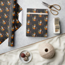 Halloween-Gnome-Geschenkpapier