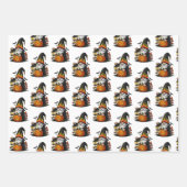 Halloween-Gnome-Geschenkpapier-Set mit 3 flachen B Geschenkpapier Set (Vorderseite)