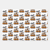 Halloween-Gnome-Geschenkpapier-Set mit 3 flachen B Geschenkpapier Set (Vorderseite)