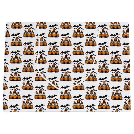 Halloween Gnome Gift Bag Große Geschenktüte (Vorderseite)