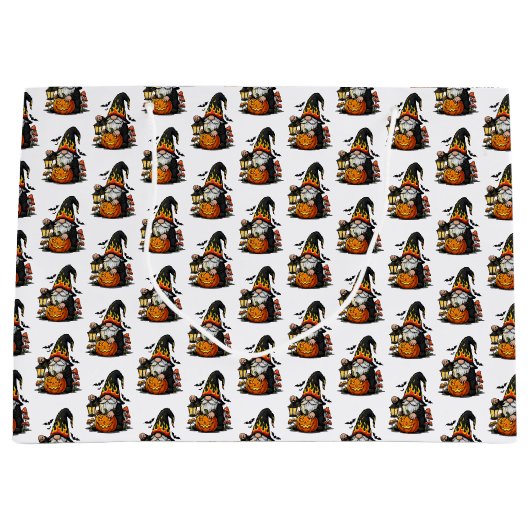 Halloween Gnome Gift Bag Große Geschenktüte (Vorderseite)