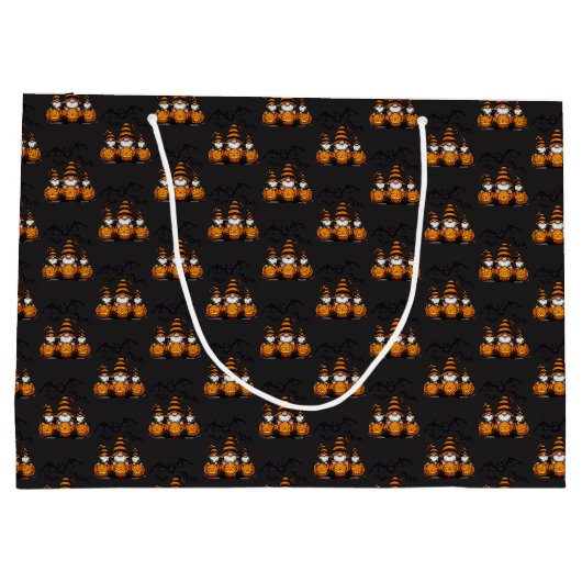 Halloween Gnome Gift Bag Große Geschenktüte (Rückseite)