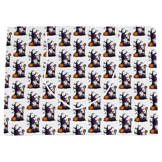 Halloween Gnome Gift Bag Große Geschenktüte (Vorderseite)