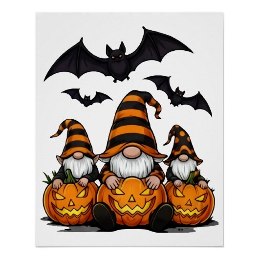Halloween Gnome Glossy Poster (Vorderseite)