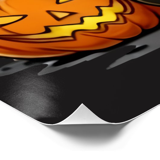 Halloween Gnome Glossy Poster (Ecke)