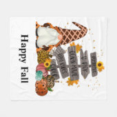 Halloween Gnome, Happy Fall, Kürbis, Hayrides Fleecedecke (Vorderseite (Horizontal))