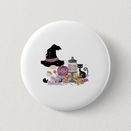 Halloween Gnome Herbst Erntedank Halloween Button (Vorderseite)