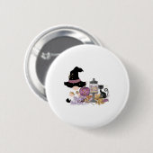 Halloween Gnome Herbst Erntedank Halloween Button (Vorne & Hinten)