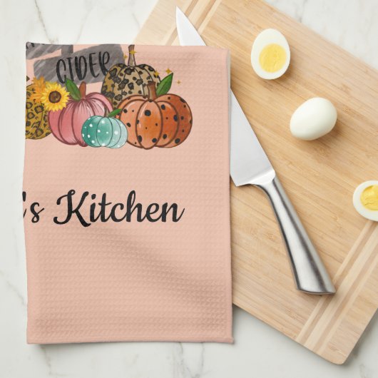 Halloween Gnome, Herbst, Kürbis Geschirrtuch (Viertel Falte)