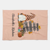 Halloween Gnome, Herbst, Kürbis Geschirrtuch (Horizontal)