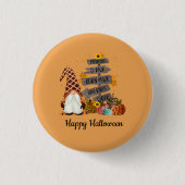 Halloween Gnome, Herbst, Kürbis, Halloween-Party Button (Vorderseite)