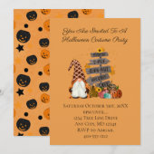 Halloween Gnome, Herbst, Kürbis, Halloween-Party Einladung (Vorne/Hinten)