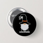 Halloween Gnome Hexenhühner Schwarzer Hut Button (Vorne & Hinten)