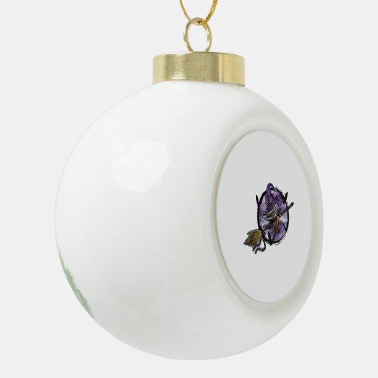 Halloween Gnome Keramik Kugel-Ornament (Links)