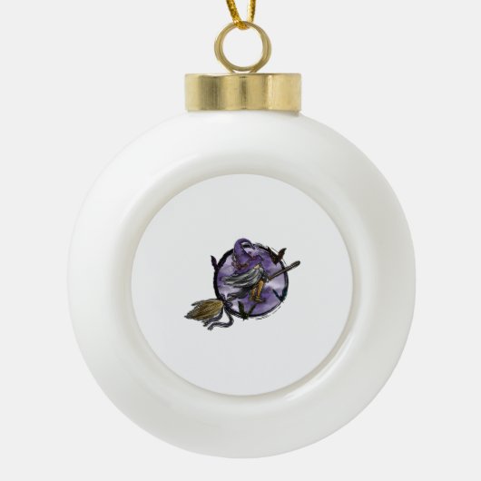 Halloween Gnome Keramik Kugel-Ornament (Vorderseite)