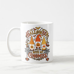 Halloween-Gnome Kürbis Spinnennetz Fledermäuse_1 Kaffeetasse