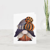 Halloween Gnome Lila & Orange Karte (Vorderseite)