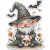 Halloween Gnome mit Skull Aufkleber (Vorderseite)