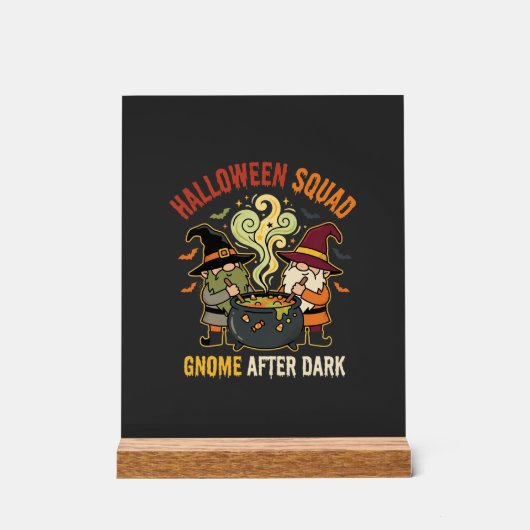 Halloween-Gnome-Mitternachtsstreich Acrylschild (Vorderseite)
