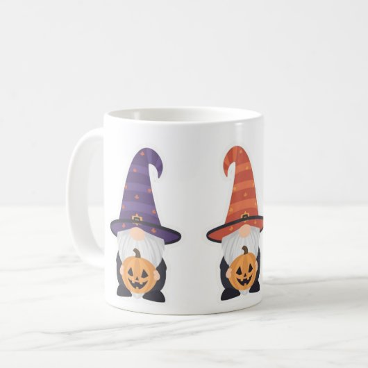 Halloween Gnome Mug | Cute Pumpkin Coffee Cup Kaffeetasse (Vorderseite Links)