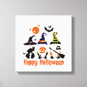 Halloween-Gnome Süßer Herbst-Kürbis Herbst Leinwanddruck