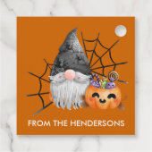 Halloween Gnome Trick oder Treat Geschenkanhänger (Rückseite)