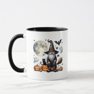 Halloween Gnome und Black Cat Tasse