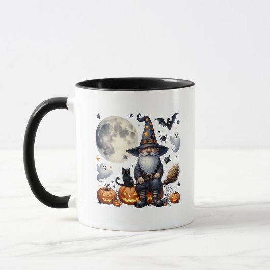 Halloween Gnome und Black Cat Tasse (Links)