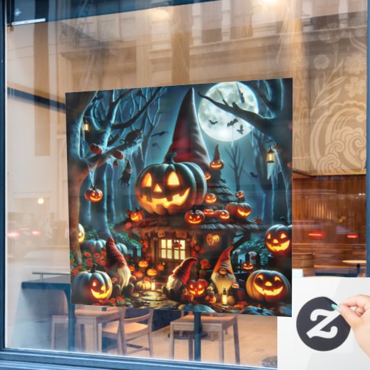 Halloween Gnome Window Cloning Fensteraufkleber (Café-Fenster)