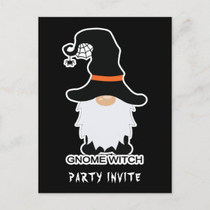 Halloween Gnome Witz Weiße Haare Einladung Postkar Postkarte