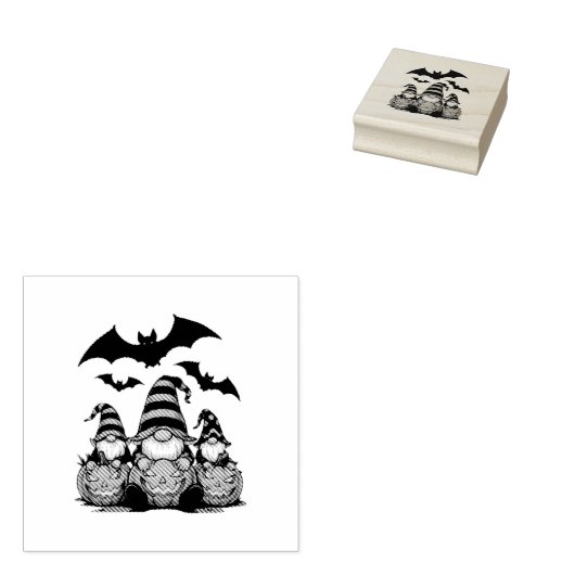Halloween Gnome Wood Art Stamp Gummistempel (Stempel)