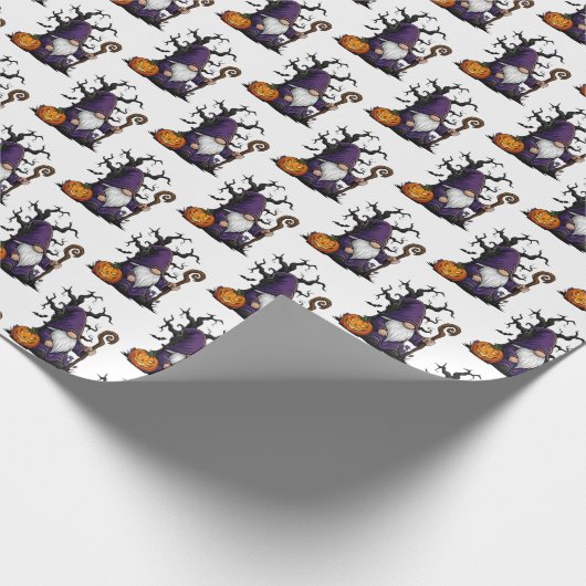 Halloween Gnome Wrapping Paper Geschenkpapier (Ecke)
