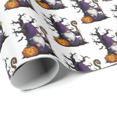 Halloween Gnome Wrapping Paper Geschenkpapier (Rolleneckpunkt)