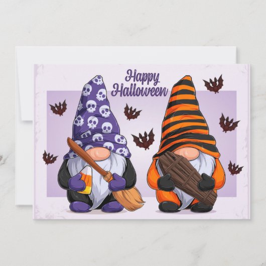 Halloween Gnomes  Feiertagskarte (Vorderseite)