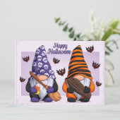 Halloween Gnomes  Feiertagskarte (Stehend Vorderseite)