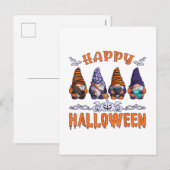 Halloween Gnomes Feiertagspostkarte (Vorne/Hinten)