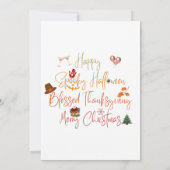 Halloween Gnomes Happy HalloDankeMas Erntedank Einladung (Rückseite)