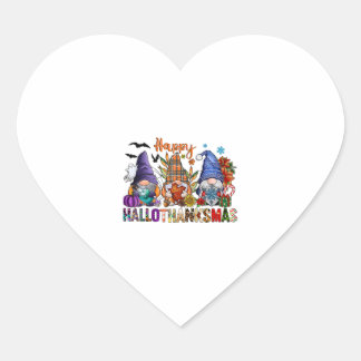 Halloween Gnomes Happy Hallothanksmas Erntedank Herz-Aufkleber