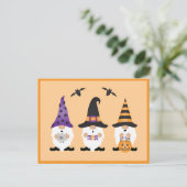 Halloween Gnomes Lila Orange Postkarte (Stehend Vorderseite)
