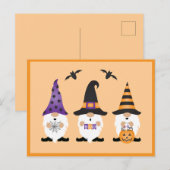 Halloween Gnomes Lila Orange Postkarte (Vorne/Hinten)