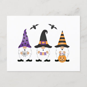 Halloween Gnomes Lila Orange Postkarte